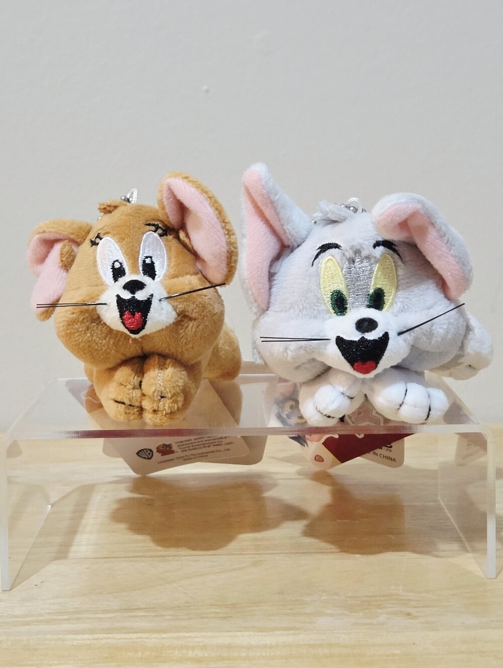 Tom & Jerry Plush Keychain Set - Toy Mouse Cat Bag Clip